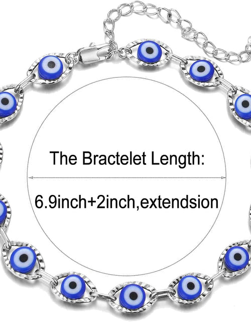 Load image into Gallery viewer, Gold Dainty Evil Eye Bracelets for Girls,14K Gold Evil Eye Chain Bracelet for Girls
