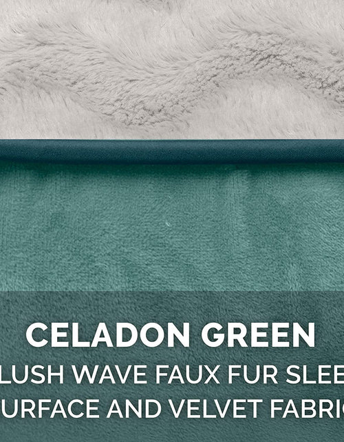 Load image into Gallery viewer, Pet Bed for Dogs and Cats - Plush and Velvet Waves Perfect Comfort Sofa-Style Memory Foam Dog Bed, Removable Machine Washable Cover - Celadon Green, Medium
