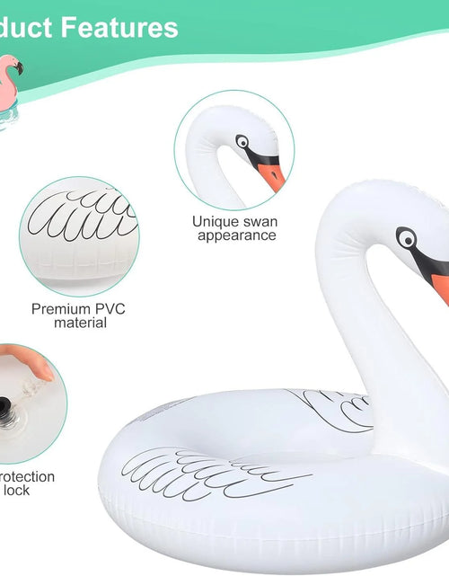 Load image into Gallery viewer, Swan Pool Floats with Solar Powered LED Color Changing Lights, 42'' Large Inflatable Pool Floaties Lake and Beach Floaty Summer Pool Lounge for Adults
