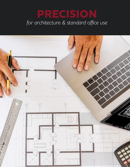 Load image into Gallery viewer, Metal Ruler 18 Inch - Stainless Steel Cork Back Metal Ruler - Premium Steel Straight Edge 18 Inch Metal Ruler - Flexible Stainless Steel Ruler - Imperial and Metric Ruler
