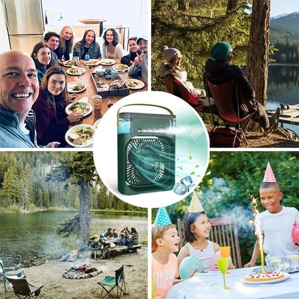 Portable Humidifier Fan Air Conditioner Household Small Air Cooler Hydrocooling Portable Air Adjustment for Office 3 Speed Fan