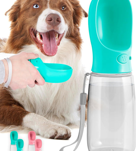 Dog Water Bottle, Lightweigh, Leak Proof Portable Travel Dog Water Dispenser - Perfect Puppy Drinking Bowl on the Go for Outdoor Walking and Hiking - Pet Accessories (19Oz, Blue)