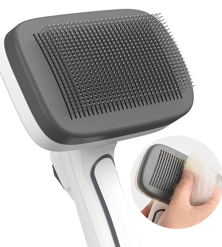 Self Cleaning Dog Brush for Long Haired Short Haired Dogs, Slicker Brush for Dogs Shedding Grooming, Dog Hair Brush for Large Medium Pets, Wire Cat Fur Brush, Pet Brush for Cats, Pet Hair Comb