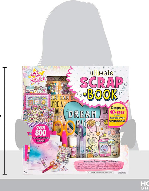 Load image into Gallery viewer, Ultimate Scrapbook by  Usa,Personalize &amp; Decorate Your DIY Scrapbook with Stickers,Sequins,Gemstones &amp; More.40-Page Hardcover Scrapbook,Pen,Scissors &amp; Glue Stick Included , Beige

