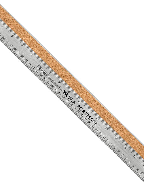Load image into Gallery viewer, Metal Ruler 18 Inch - Stainless Steel Cork Back Metal Ruler - Premium Steel Straight Edge 18 Inch Metal Ruler - Flexible Stainless Steel Ruler - Imperial and Metric Ruler
