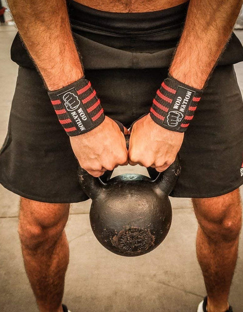 Load image into Gallery viewer, Wrist Wraps Weightlifting for Men &amp; Women - Weight Lifting Wrist Wrap Set of 2 Forcrossfit and Cross Training (12" or 18") + Includes Carrying Bag
