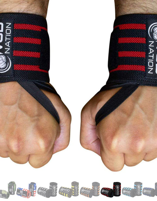 Load image into Gallery viewer, Wrist Wraps Weightlifting for Men &amp; Women - Weight Lifting Wrist Wrap Set of 2 Forcrossfit and Cross Training (12" or 18") + Includes Carrying Bag
