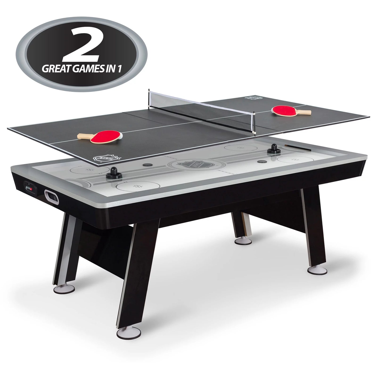 80” Power Play 2-In-1 Air Hockey Table with Table Tennis Top