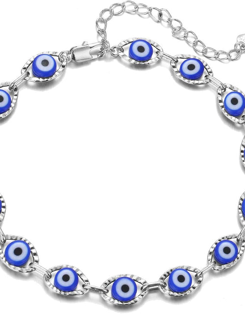Load image into Gallery viewer, Gold Dainty Evil Eye Bracelets for Girls,14K Gold Evil Eye Chain Bracelet for Girls
