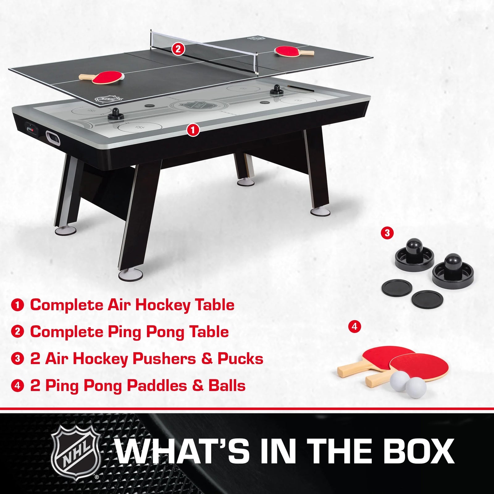 80” Power Play 2-In-1 Air Hockey Table with Table Tennis Top