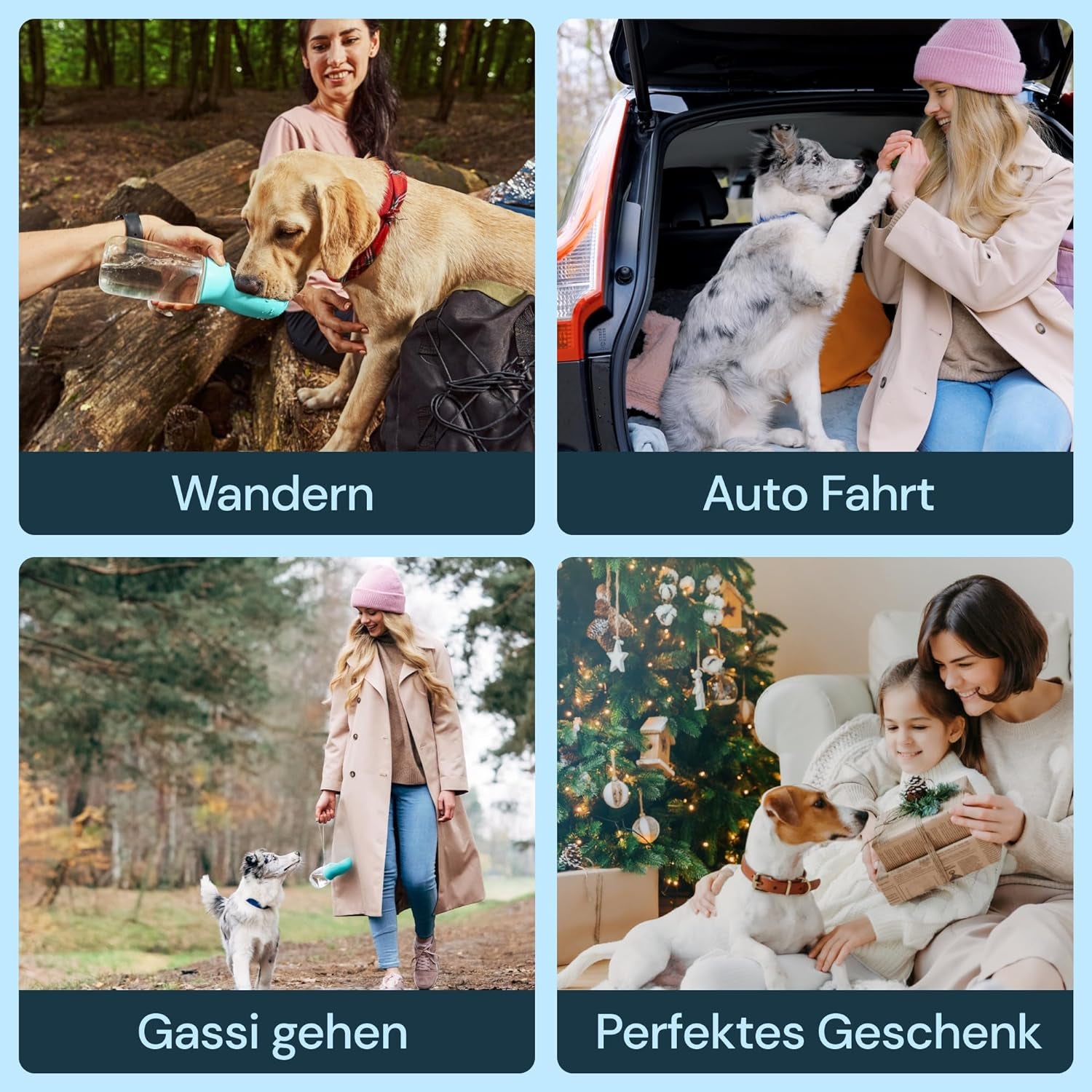 Dog Water Bottle, Lightweigh, Leak Proof Portable Travel Dog Water Dispenser - Perfect Puppy Drinking Bowl on the Go for Outdoor Walking and Hiking - Pet Accessories (19Oz, Blue)