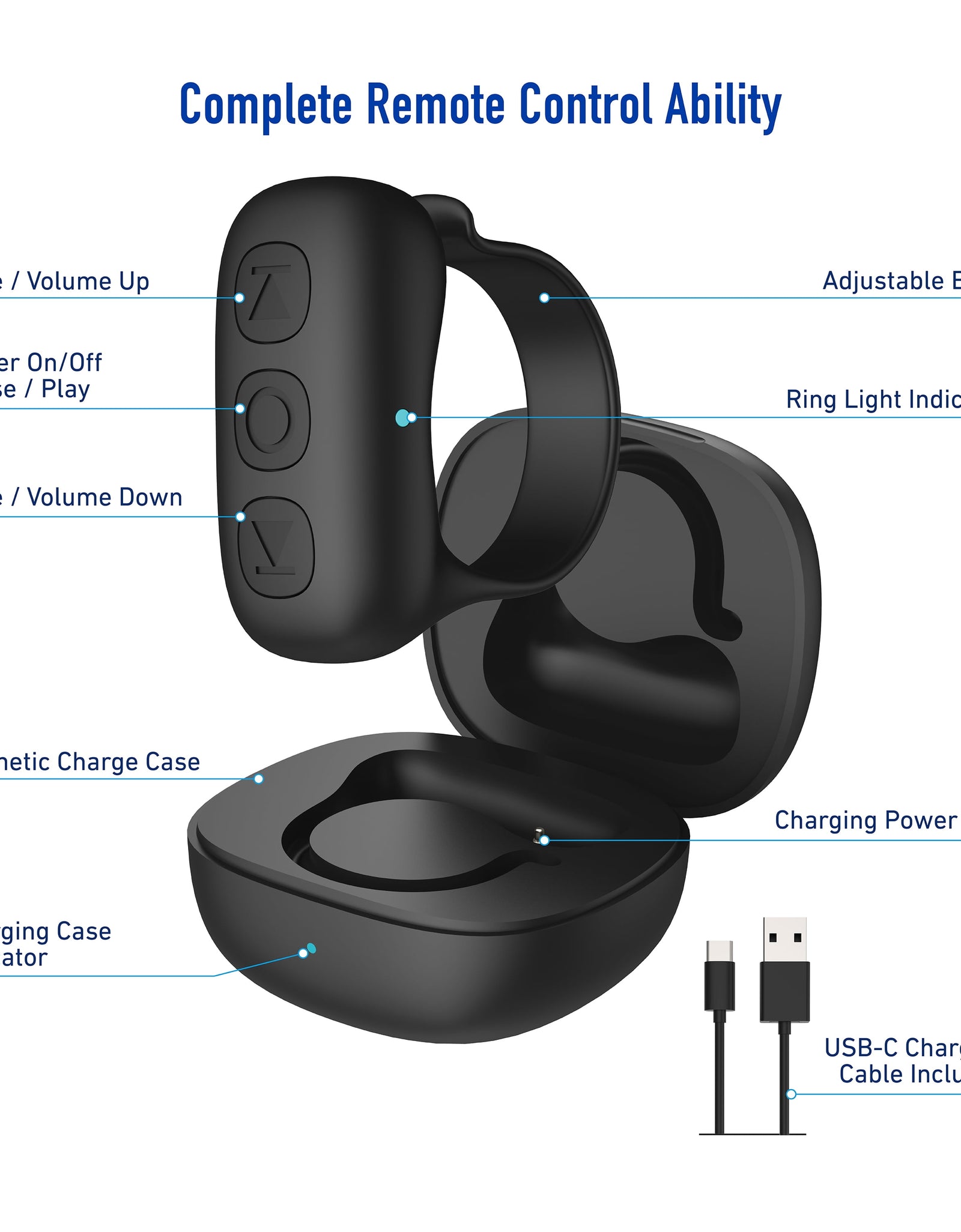 Smart Remote Ring, Bluetooth Tiktok Scrolling Ring
