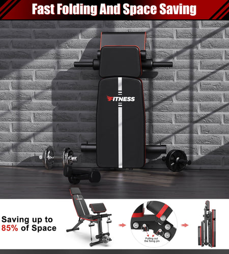 770 LB Adjustable Weight Bench Foldable Workout Bench Press for Full Body Strength Training, Incline Decline Bench with Fast Folding