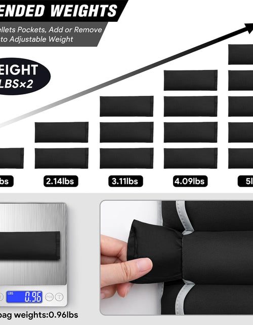 Load image into Gallery viewer, Ankle Weights, 1 Pair 2 3 4 5 Lbs Adjustable Leg Weights, Strength Training Ankle Weights for Men Women, Wrist Weights Strap Set for Walking Running Gym Fitness Workout 2 Pack
