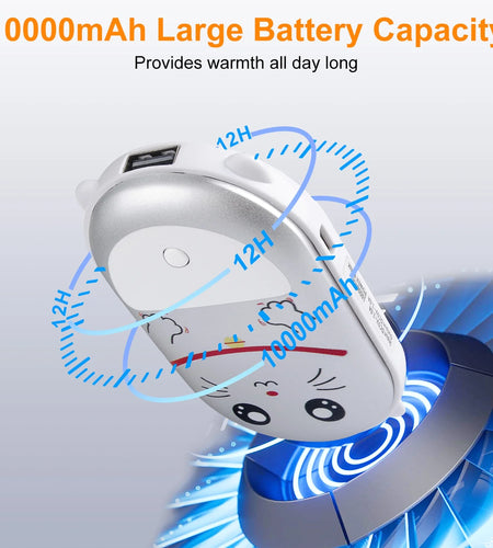 10000Mah Hand Warmers Rechargeable,Portable Pocket Hand Warmer USB Electric Hand Heater Power Bank Reusable Hand Warmer Heater Double-Sided Hot Handwarmer Best Winter Gift for Warm Men Women Outdoor