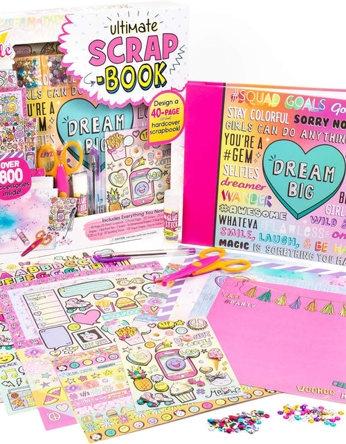Load image into Gallery viewer, Ultimate Scrapbook by  Usa,Personalize &amp; Decorate Your DIY Scrapbook with Stickers,Sequins,Gemstones &amp; More.40-Page Hardcover Scrapbook,Pen,Scissors &amp; Glue Stick Included , Beige
