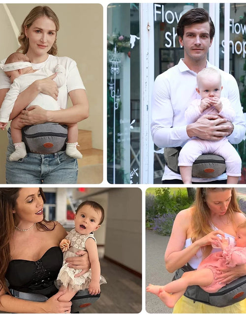 Load image into Gallery viewer, Baby Carrier,  6-In-1 Ergonomic Baby Carrier with Hip Seat Diaper Pocket Front and Back Baby Sling with Waist Stool Lumbar Support for Breastfeeding Newborn to Toddler, up 50Lbs (Gray)
