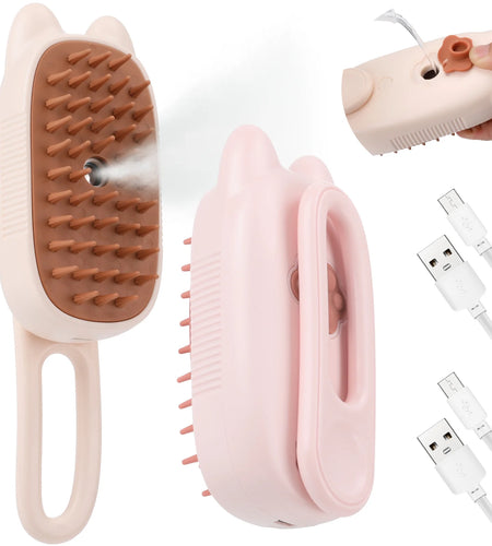 Cat Steam Brush, Cat Claw 3 in 1 Cat Brush with Steam, Cat Steam Brush for Massage, Self Cleaning Steam Cat Brush, Pet Hair Cleaning Brush Comb for Cats Dogs
