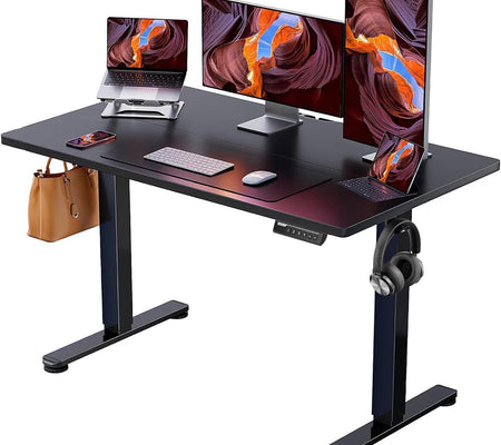 Height Adjustable Electric Standing Desk, 48 X 24 Inches Sit Stand up Desk, Memory Computer Home Office Desk (Black)