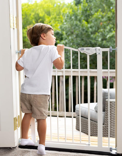 Load image into Gallery viewer, 29-39.6" Baby Gate for Pets, Auto Close Both Sides Dog Gate with One-Hand Opening, 30" Tall Safety Gates for Stairs, Hallways, Bedrooms, Wall Pressure Mount No Drill, White
