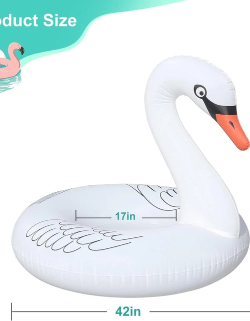 Load image into Gallery viewer, Swan Pool Floats with Solar Powered LED Color Changing Lights, 42'' Large Inflatable Pool Floaties Lake and Beach Floaty Summer Pool Lounge for Adults
