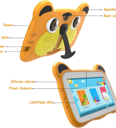 Kids Tablet 7 Inch Tablet for Kids Android 12 Toddler Tablet 2GB RAM+32GB ROM Wifi Tablet Pre Installed & Parent Control Learning Education Tablet Dual Camera IPS Touch Screen