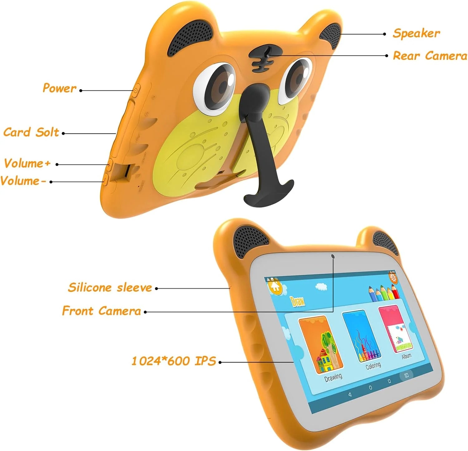 Kids Tablet 7 Inch Tablet for Kids Android 12 Toddler Tablet 2GB RAM+32GB ROM Wifi Tablet Pre Installed & Parent Control Learning Education Tablet Dual Camera IPS Touch Screen