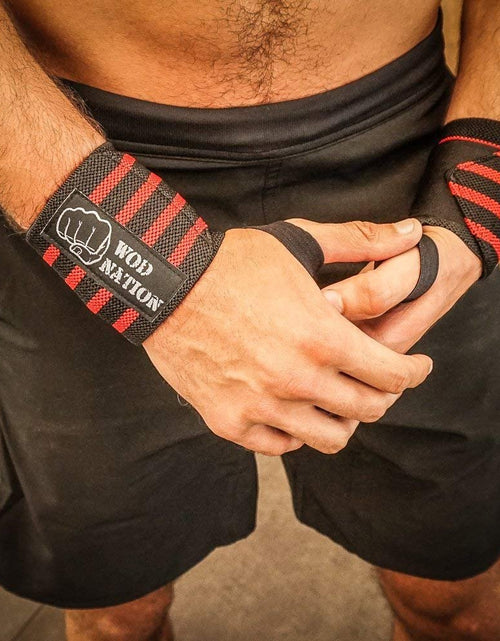 Load image into Gallery viewer, Wrist Wraps Weightlifting for Men &amp; Women - Weight Lifting Wrist Wrap Set of 2 Forcrossfit and Cross Training (12" or 18") + Includes Carrying Bag
