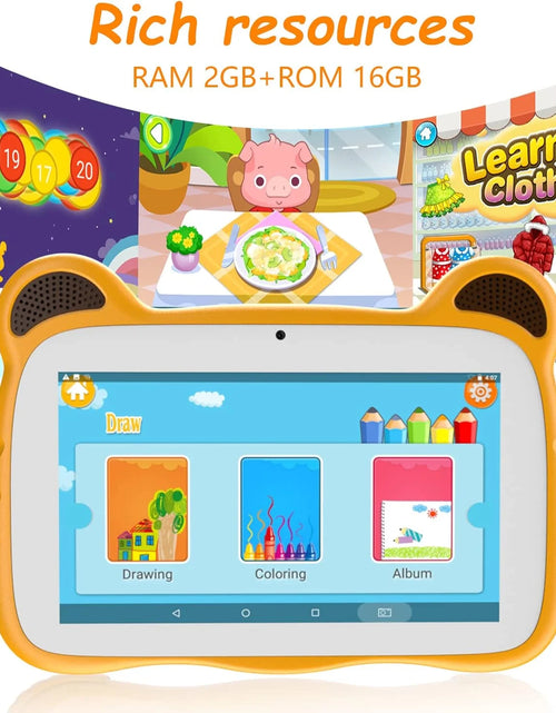 Load image into Gallery viewer, Kids Tablet 7 Inch Tablet for Kids Android 12 Toddler Tablet 2GB RAM+32GB ROM Wifi Tablet Pre Installed &amp; Parent Control Learning Education Tablet Dual Camera IPS Touch Screen
