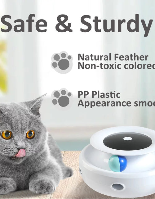 Load image into Gallery viewer, Cat Toys 2-In-1 Interactive Cat Toys for Indoor Cats, Cat Balls, Cat Mice Toy, Cat Entertainment Toys, Electric Cat Toy for Cats/Kittens, Dual Power Supplies, White

