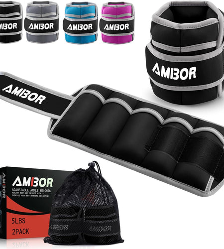 Ankle Weights, 1 Pair 2 3 4 5 Lbs Adjustable Leg Weights, Strength Training Ankle Weights for Men Women, Wrist Weights Strap Set for Walking Running Gym Fitness Workout 2 Pack