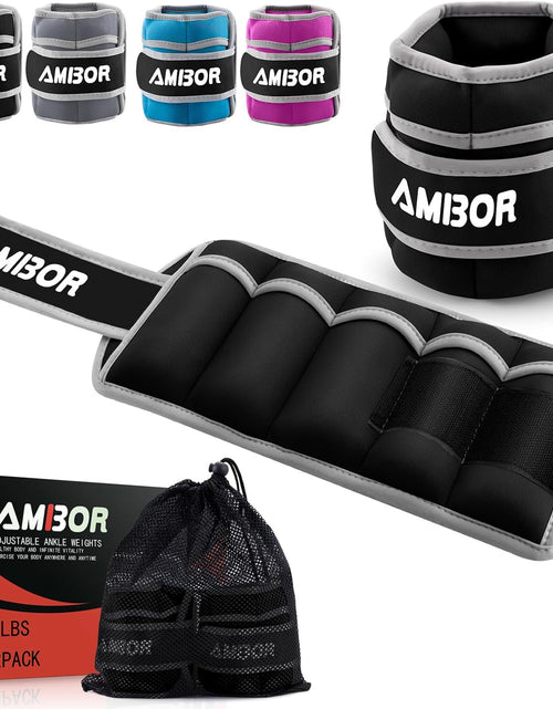 Load image into Gallery viewer, Ankle Weights, 1 Pair 2 3 4 5 Lbs Adjustable Leg Weights, Strength Training Ankle Weights for Men Women, Wrist Weights Strap Set for Walking Running Gym Fitness Workout 2 Pack
