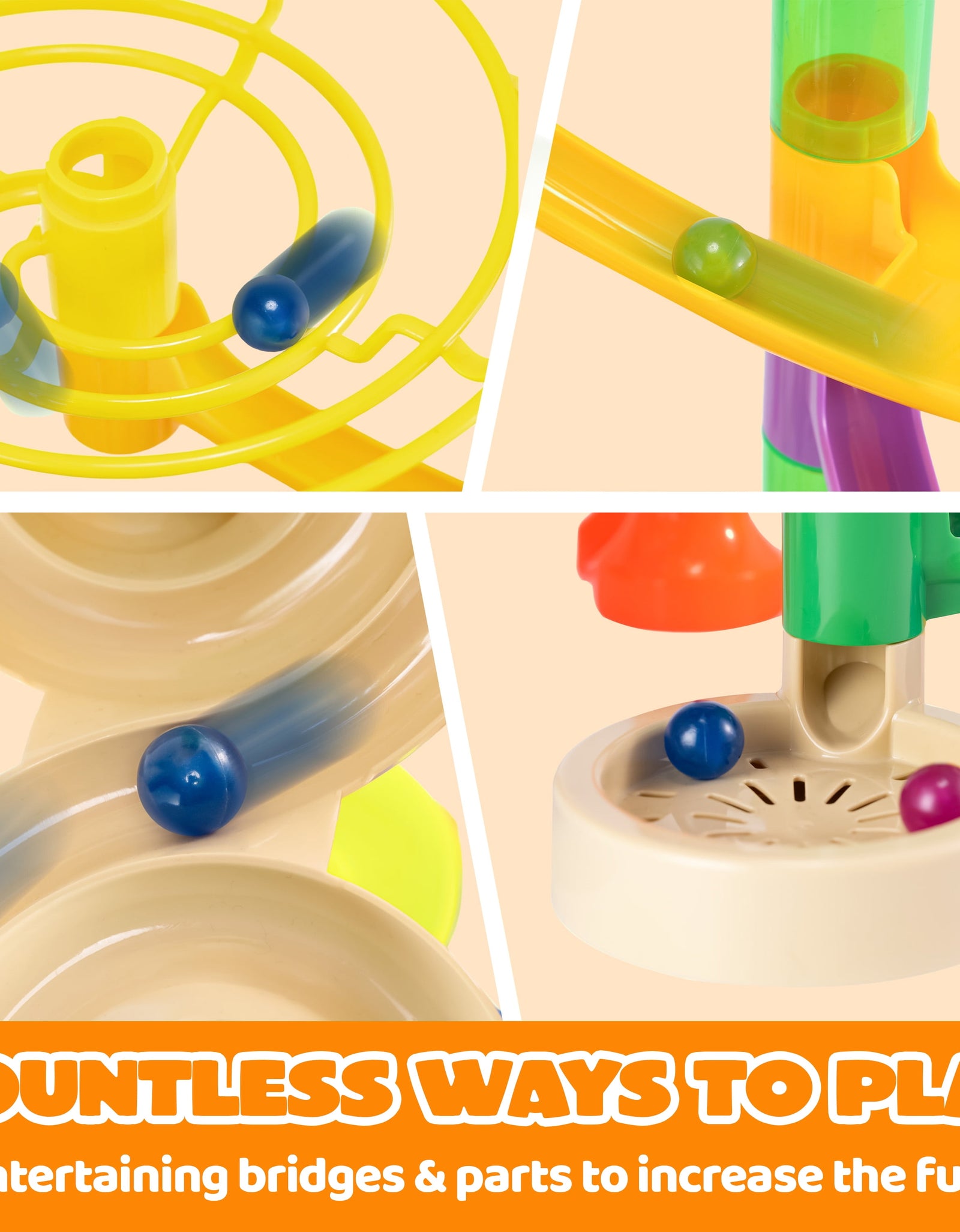 236 Pcs Glowing Marble Run with Motorized Elevator, Construction Building Blocks with 30 Glow in the Dark Marbles, Marble Run Toy Set for Kids Ages 4-8