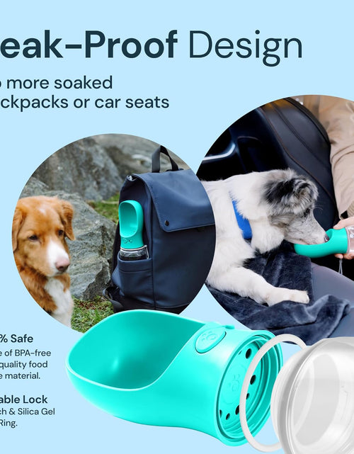 Load image into Gallery viewer, Dog Water Bottle, Lightweigh, Leak Proof Portable Travel Dog Water Dispenser - Perfect Puppy Drinking Bowl on the Go for Outdoor Walking and Hiking - Pet Accessories (19Oz, Blue)
