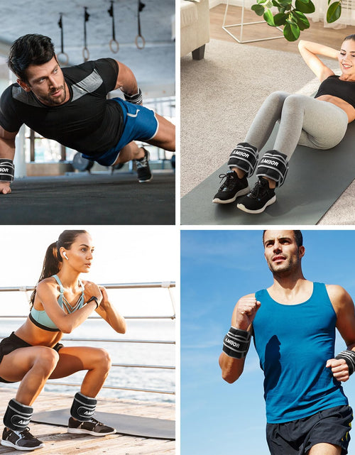 Load image into Gallery viewer, Ankle Weights, 1 Pair 2 3 4 5 Lbs Adjustable Leg Weights, Strength Training Ankle Weights for Men Women, Wrist Weights Strap Set for Walking Running Gym Fitness Workout 2 Pack
