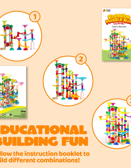 Load image into Gallery viewer, 236 Pcs Glowing Marble Run with Motorized Elevator, Construction Building Blocks with 30 Glow in the Dark Marbles, Marble Run Toy Set for Kids Ages 4-8
