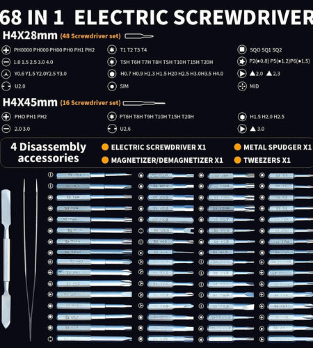JFHH Electric Screwdriver Power Screwdriver 68 in 1 Electric Screwdriver Mini...