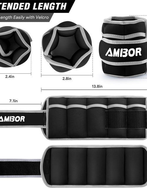 Load image into Gallery viewer, Ankle Weights, 1 Pair 2 3 4 5 Lbs Adjustable Leg Weights, Strength Training Ankle Weights for Men Women, Wrist Weights Strap Set for Walking Running Gym Fitness Workout 2 Pack
